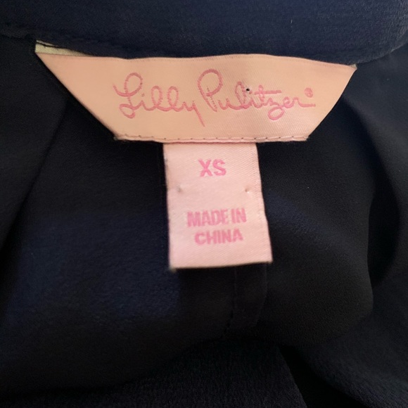 Lilly Pulitzer Blue Silk Keyhole Tank Size XS - Picture 5 of 7